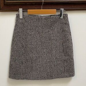 Mango Black and White A-Line Skirt